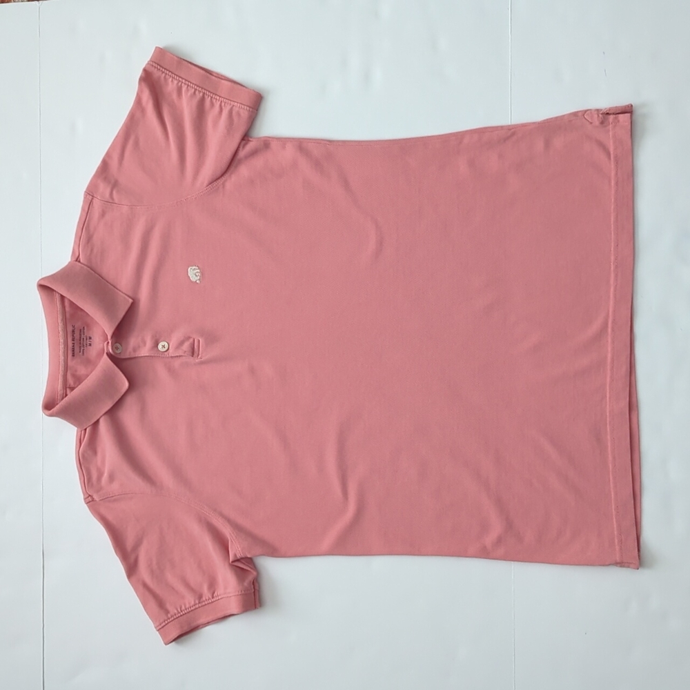 Banana Republic Short Sleeve Polo Shirt Salmon Pink size Medium